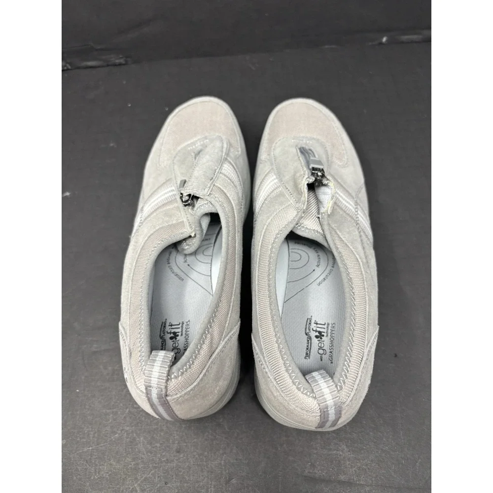 Grasshoppers Performance Platforms Get Fit Shoes Silver Gray‎ Zip Close Size 11M